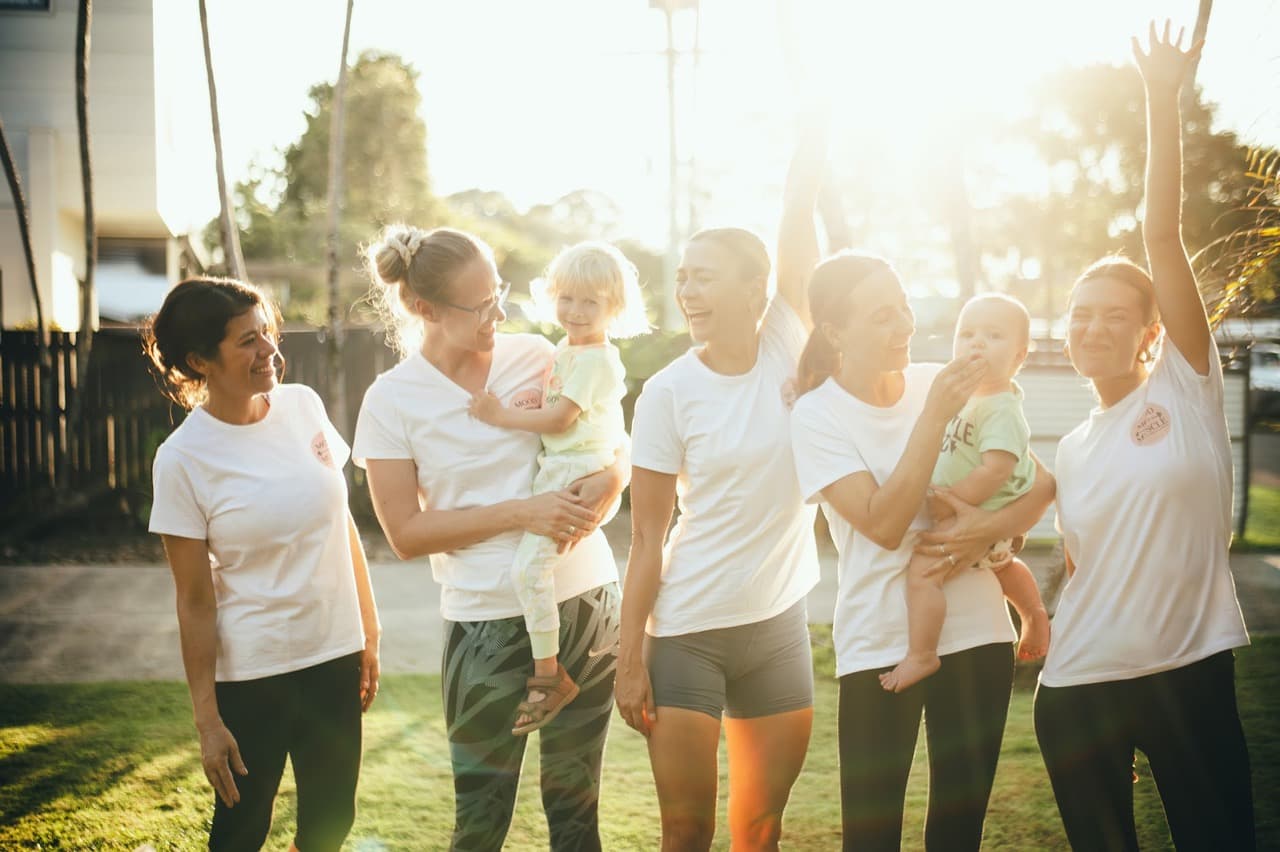 Group of mothers exercising